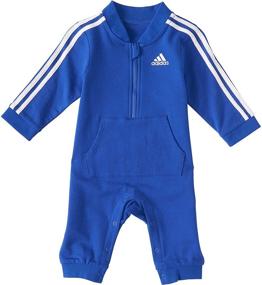 img 3 attached to Adorable adidas Baby Girls' Long Sleeve Printed French Terry Coveralls - with Convenient Zip Front