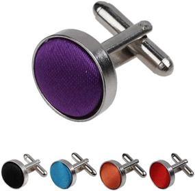 img 4 attached to Dan Smith Cufflinks Polyester Bridegrooms Men's Accessories in Cuff Links, Shirt Studs & Tie Clips