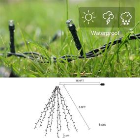 img 1 attached to SALCAR Christmas Tree Lights 6.6FT x 8 Lines, 280 LEDs Fairy Lights for 6 - 8ft Christmas Tree, Easy Install Tree Decoration Light String for Indoor Outdoor, 8 Modes & Memory Function - Warm White