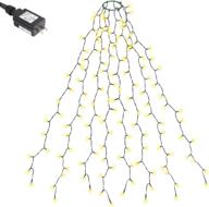 salcar christmas tree lights 6.6ft x 8 lines, 280 leds fairy lights for 6 - 8ft christmas tree, easy install tree decoration light string for indoor outdoor, 8 modes & memory function - warm white логотип