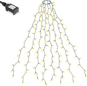 img 4 attached to SALCAR Christmas Tree Lights 6.6FT x 8 Lines, 280 LEDs Fairy Lights for 6 - 8ft Christmas Tree, Easy Install Tree Decoration Light String for Indoor Outdoor, 8 Modes & Memory Function - Warm White