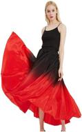 elegant silk feel performance long skirt: black and red indian gradient spain bull belly dancer dress – perfect for parties! logo