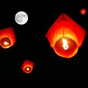 img 1 attached to 🏮 Chinese Wishing Lanterns: Eco-Friendly Biodegradable Sky Lanterns for Weddings, Birthdays, Memorials, and More - Pack of 10