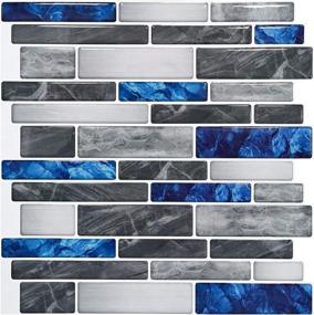 img 4 attached to 🎨 Art3d Premium Self-Adhesive Marble Kitchen Backsplash Tiles - 10 Sheets, 12"X12