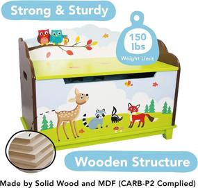 img 2 attached to Enchanted Woodland Toy Chest / Toy Box - Owl, Fox, Deer, and Raccoon - Perfect for Boys & Girls