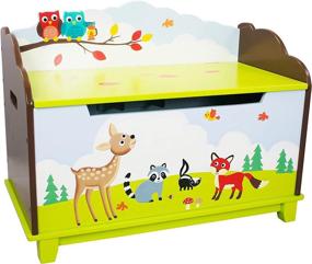 img 3 attached to Enchanted Woodland Toy Chest / Toy Box - Owl, Fox, Deer, and Raccoon - Perfect for Boys & Girls