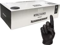 high-quality nitrile disposal gloves, 4 mil thickness, non-sterile, powder-free, latex-free, in sleek black color logo