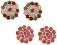 efulgenz bollywood designer traditional cz stud earrings jewelry for women and girls - 18k gold plated gift for her logo