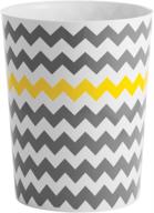 🗑️ stylish gray/yellow chevron waste can by idesign - compact and convenient - 8"x8"x10 logo