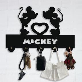 img 4 attached to 🐭 Mickey Door Hooks - Disney Mickey Mouse Cartoon Animation Coat Hooks - Key Holder & Hanger for Wall, Entryway, and Living Room - Unique Gift - 5 Hooks - Maximum 20LB Capacity