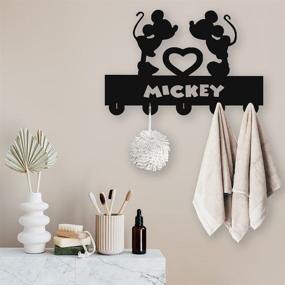 img 3 attached to 🐭 Mickey Door Hooks - Disney Mickey Mouse Cartoon Animation Coat Hooks - Key Holder & Hanger for Wall, Entryway, and Living Room - Unique Gift - 5 Hooks - Maximum 20LB Capacity