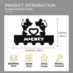 img 1 attached to 🐭 Mickey Door Hooks - Disney Mickey Mouse Cartoon Animation Coat Hooks - Key Holder & Hanger for Wall, Entryway, and Living Room - Unique Gift - 5 Hooks - Maximum 20LB Capacity