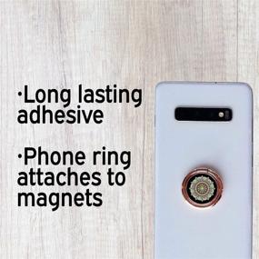 img 2 attached to 📱 Premium Metal Cell Phone Ring Holder Pack with 360° Rotation - Compatible with iPhone 11 Pro Max/X/XR/SE 2020 and Other Smartphones - Marble Design - Magnetic Car Mount Compatible - Finger Kickstand