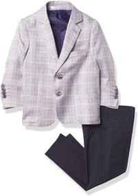 img 4 attached to 👔 Isaac Mizrahi Gingham Contrast 2 Piece Boys' Suit & Sport Coat Set