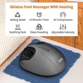 img 3 attached to 👣 Breo Foot Massager Machine with Heat, Shiatsu Deep Tissue Kneading, Rolling Massage for Relief, Suitable for Men Size 12 and Below