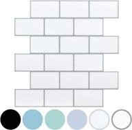 🔳 transform your kitchen with longking white subway tiles peel and stick backsplash: pack of 10 thicker design stickers for easy installation logo