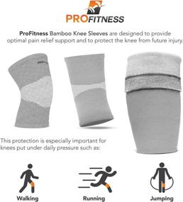 img 2 attached to 🩺 ProFitness Bamboo Fabric Knee Sleeves: Effective Relief for Joint Pain, Arthritis & Post Surgery Recovery – Ideal for Running & Pain Management