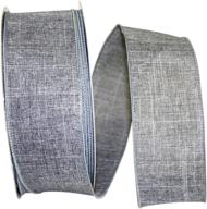 🎀 everyday linen value wired edge ribbon in grey - 2-1/2 inch x 50 yards logo