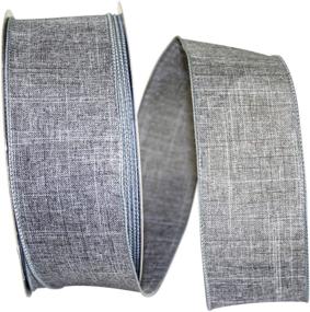 img 1 attached to 🎀 Everyday Linen Value Wired Edge Ribbon in Grey - 2-1/2 Inch X 50 Yards