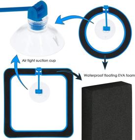 img 2 attached to 🐠 QA Fish Feeding Ring - Floating Food Feeder for Aquarium Fish Tank, Reduces Wastage and Maintains Water Quality - 2 Pack - Circle Square and Round Shape with Suction Cup - Fish Safe