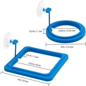 img 3 attached to 🐠 QA Fish Feeding Ring - Floating Food Feeder for Aquarium Fish Tank, Reduces Wastage and Maintains Water Quality - 2 Pack - Circle Square and Round Shape with Suction Cup - Fish Safe