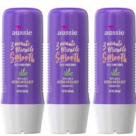 💆 aussie 3 minute miracle глубокий кондиционер для волос smooth 8 унций (упаковка из 3 штук): интенсивный ремонт волос и контроль пушистости логотип