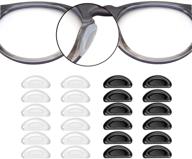 👃 12 pairs of smarttop adhesive nose pads - anti-slip silicone thin nose pads for glasses and sunglasses - stick on eyeglass nose pads in 6 black and 6 clear options logo