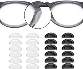 img 4 attached to 👃 12 Pairs of SMARTTOP Adhesive Nose Pads - Anti-Slip Silicone Thin Nose Pads for Glasses and Sunglasses - Stick On Eyeglass Nose Pads in 6 Black and 6 Clear options