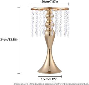img 2 attached to 💫 Всепригодный Золотой Центральный Ваза ECOM KING: Потрясающий Стол Декор для Свадеб и Юбилеев (4 шт., Золотой)