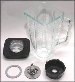 img 2 attached to 🔋 Brentwood P-OST722 Replacement Glass Jar Set, Compatible with Oster Blender, 0.33 Gallon Capacity