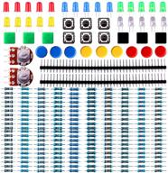 comprehensive elegoo electronics component pack: arduino uno, mega, raspberry pi compatible with resistors, leds, switch, potentiometer logo