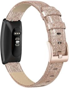 img 3 attached to 👉 SWEES Genuine Leather Band Compatible with Fitbit Inspire 2 / Inspire HR / Inspire - Wristband Replacement for Women and Men in Black, Brown, and Rose Gold