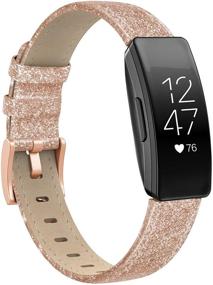 img 4 attached to 👉 SWEES Genuine Leather Band Compatible with Fitbit Inspire 2 / Inspire HR / Inspire - Wristband Replacement for Women and Men in Black, Brown, and Rose Gold