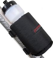 🚴 bushwhacker olympia insulated bike water bottle holder with 28oz bpa free bottle - easy mount straps, no tools or hardware - attach to top down seat tube - cycling mount cage logo