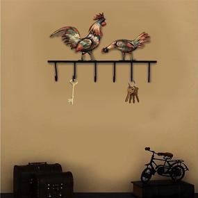 img 3 attached to Crafia Rooster Shaped Iron Key Holder with 6 Hooks - Decorative Wall Mounted Key Organizer for Unique Home Décor and Key Management