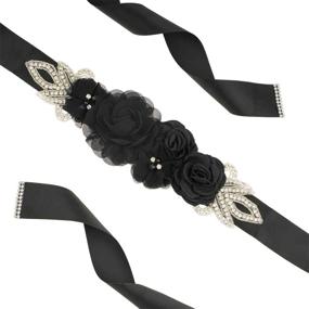 img 1 attached to Flowers Pearls Rhinestone Wedding Shower Women's Accessories for Belts