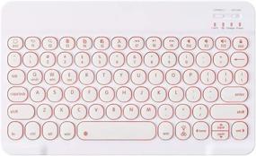 img 4 attached to 🔍 INI Totetype Super Slim Portable Wireless Bluetooth 7-Colors Backlit Keyboard for iPad Android Windows Tablet - White