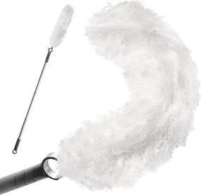 img 4 attached to FAYINA Premium Microfiber Duster with Stainless Steel Handle - Versatile, Washable, and Extendable up to 56 Inches for Home, Office, Dorm, and More!