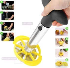 img 2 attached to 🍍 KUFUNG Kitchen Pineapple Corer and Slicer Tool - Stainless Steel Pineapple Cutter for Easy Core Removal & Slicing - Quick Pineapple Slicer and Corer Tool Saves Time (Black1)