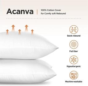 img 2 attached to 20 x 20 Premium Hypoallergenic Polyester Square Form Sham Throw Pillow Inserts, 20in4P - Acanva 2020 Newer Version, Pack of 4