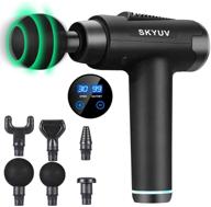 💪 skyuv muscle massage gun - 30 speeds handheld deep tissue massager with 6 heads, ultra quiet percussion therapy, portable personal massage gun for exercise pain relief logo