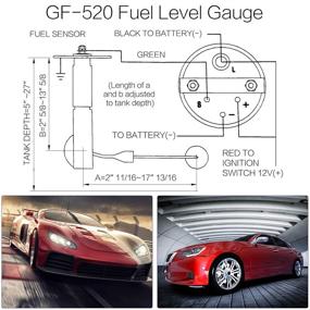 img 2 attached to 🚗 Universal Car SUV Fuel Level Gauge Meter 2 Inch - E-1/2-F Pointer - 12V by Rupse