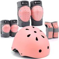 🚴 premium purpol kids youth bike helmet set: knee pads, elbow pads, wrist guards - adjustable for 3~14yrs, girls, boys - protective gear for sports, cycling, roller skating, scooter logo