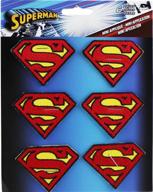 c&d visionary dc comics superman 6 logo patch set - red & yellow (6 inch): superhero fan collectible logo