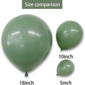 img 3 attached to 🎈 CyMylar 10 inch Sage Green Eucalyptus Retro Latex Balloons - 50 Pcs: Perfect for Wedding, Baby Shower, Birthday Parties & More!