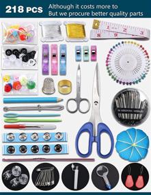 img 3 attached to Sewing Kit Set - Home & Travel Essentials - Premium 218-Piece Accessories - Beginner-Friendly - Emergency Preparedness - Kids Friendly - 43 Vibrant Color 150 Yards Thread Spools - Ideal Gift