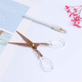 img 1 attached to 🌹 MultiBey Rose Gold Craft Scissors - 6.5 Inches Stainless Steel Straight Acrylic Scissors for Multi-Purpose Use