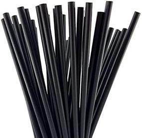 img 4 attached to 🥤 Skemix Black 10 Inch Drinking Straws: Pack of 250, 0.28 Inch Width Straws for All Beverages