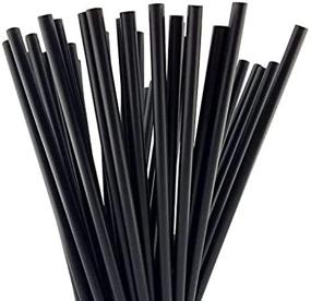 img 2 attached to 🥤 Skemix Black 10 Inch Drinking Straws: Pack of 250, 0.28 Inch Width Straws for All Beverages