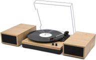 lp&no.1 передача по bluetooth винилового проигрывателя: 3-скоростной привод с ременной передачей и внешними динамиками, автоматическое отключение, и вход bluetooth - светлое дерево логотип